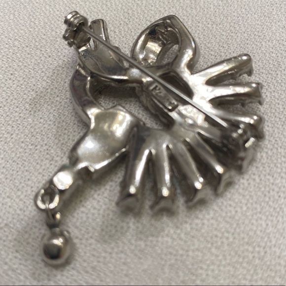 Vintage 1940’s Reinad Art Deco Clear Baguette And Round Rhinestone Brooch - Picture 3 of 10